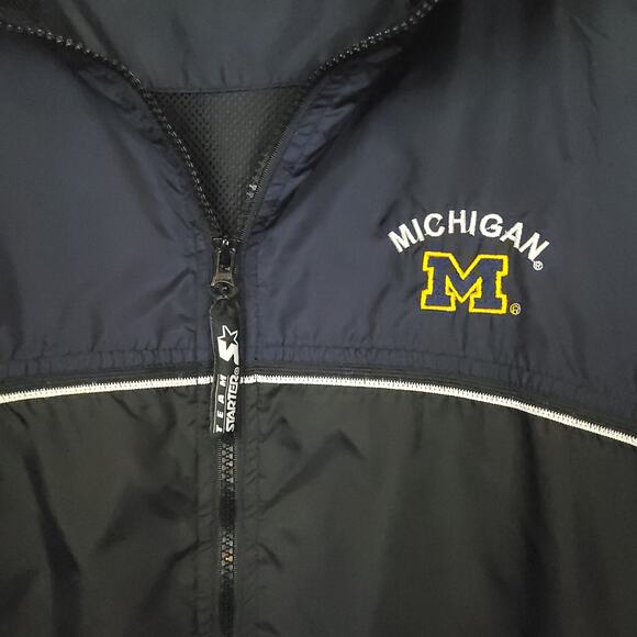 Vintage 90's Michigan Wolverines Starter Team Jacket Men's Sz XL Hooded - Picture 3 of 10